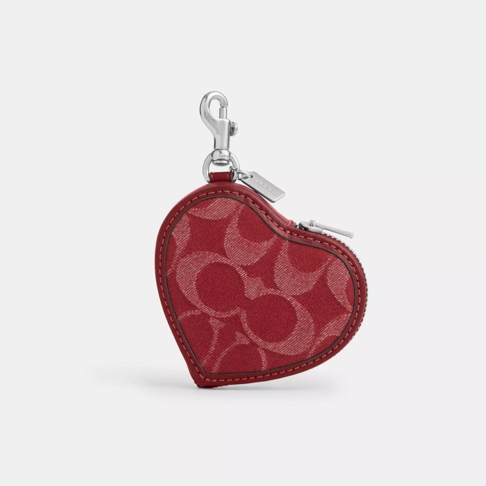❤️Coach Heart Bag Charm in Signature Denim